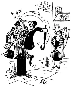Cartoon by Sax Usually paying little or no attention to political correctness, Sax