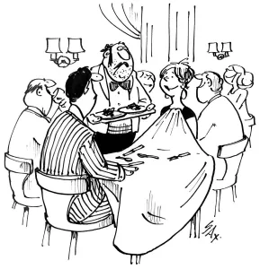 Cartoon by Sax Usually paying little or no attention to political correctness, Sax