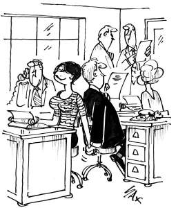 Cartoon by Sax Usually paying little or no attention to political correctness, Sax