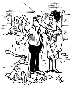 Cartoon by Sax Usually paying little or no attention to political correctness, Sax