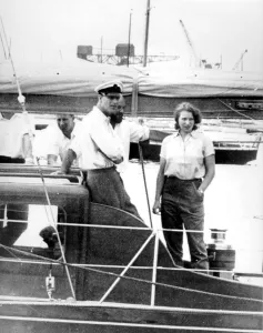 Boat Prints: Casually clad Princess Anne, a hand trust into the pocket of her slacks, is pictured