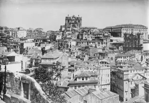 Many casualties in Portuguese revolt. A general view of Oporto, showing the Cathedral