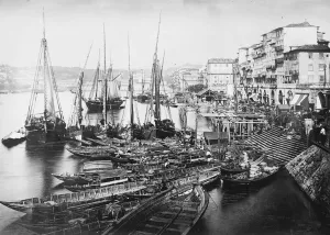 Many casualties in Portuguese revolt. Rebel forces in Oporto. The Ribeira Quay, Oporto