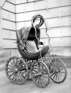 Vehicle Prints: The Cavendish Permabulator, believed to date from 1733 note the snakes. First known
