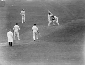 Sportsmen Prints: Another century at the Oval. Robert Bob Elliott Storey Wyatt ( Warwickshire