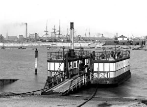 Port Collection: Chain ferry with Milkman and Milk cart, onboard the Walney Ferry, Barrow in Furness
