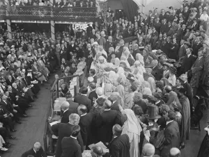 Traditional Prints: Chairing the band at carnarvon The Archdruid holding the sword of the Eisteddfod