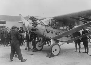 Chamberlin flies to Vienna. Mr Chamberlin, the American Atlantic airman, setting