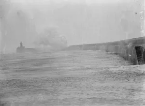 Channel Gale lashes South Coast. 70 miles an hour gale in the English Channel whipped