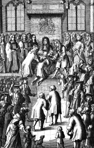 Charles II healing the Kings Evil by the Royal Touch John Browne, Adenochoiradelogia