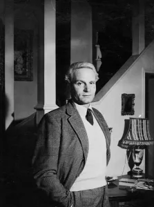 Home Prints: Charming study of Laurence Olivier, the actor, pictured in the London home today