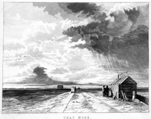 19th Century Prints: Chat Moss threatened the completion of the Liverpool and Manchester Railway, until