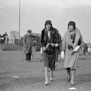 Ladies Prints: At the Cheltenham National Hunt Race Meeting - Miss and Mrs A D McAlpine. 12 March