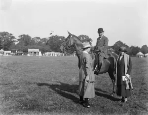 Chertsey Agricultural Show. Sir Edward Stern chatting with Mrs Micklem and Miss Eden