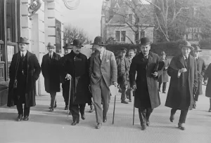 Soviet Union Prints: Chicherin at Lausanne The head of the Bolshevist Delegation arriving at the Near