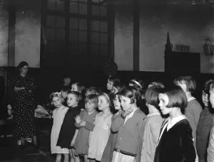 Singing Prints: Children carol singers at the Christmas bazaar in St Pauls Cray, Kent