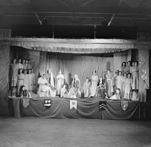 Children from Our Ladys High School in Dartford, Kent, performing a school play