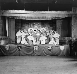 Children from Our Ladys High School in Dartford, Kent, performing a school play