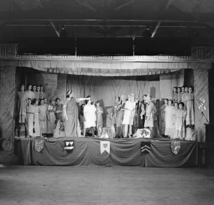 Children from Our Ladys High School in Dartford, Kent, performing a school play