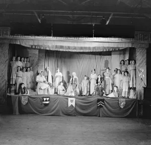 Children from Our Ladys High School in Dartford, Kent, performing a school play