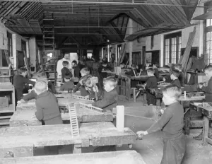 Woodwork Prints: How the children spend their time at the recently established home for raid shock