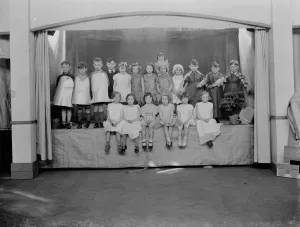 Children of St Mary Cray Council School in Bromley, Kent, perform in a stage concert