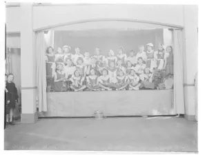 Children of St Mary Cray Council School in Bromley, Kent, perform in a stage concert
