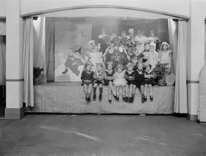 Children of St Mary Cray Council School in Bromley, Kent, perform in a stage concert