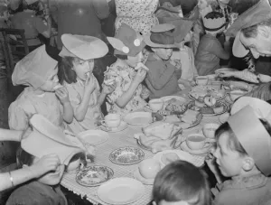Eating Prints: A childrens party in Mottingham, Kent, which is being held by the the British Legion