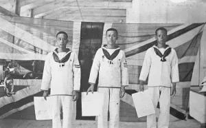 Chinese Bluejackets of HMS Tamar stationed at Hong Kong, awarded life safe certificates
