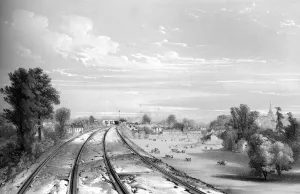 19th Century Prints: Chippenham landscape and sweeping railway lines