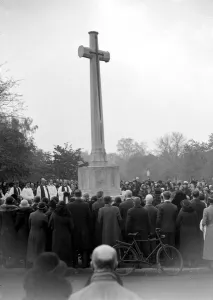 Cross Prints: Chislehurst Church service in Kent. 1934
