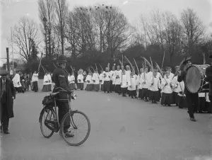 Choir boys in procession during the Palm Sunday celebrations at Orpington, Kent