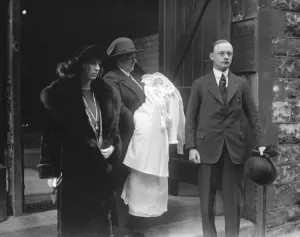 Fur Coat Prints: The christening at Christ Church, Down Street, of the infant son of Captain