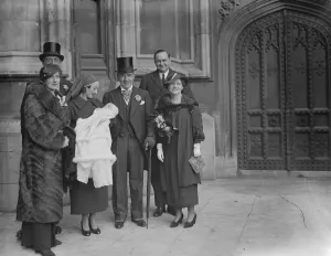 Baby Prints: Christening in the crypt chapel of the House of Parliament of the infant son of Mr
