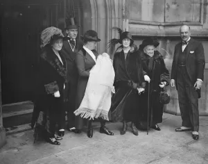 Nanny Prints: The christening at the crypt of the House of Commons of the infant daughter of Captain J H Thorpe