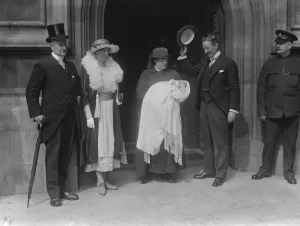 Christening of the infant son of Sir Harry Newton in the House of Common Crypt Chapel