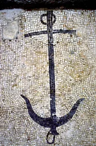 Christian Symbols Anchor Anchor as symbol of christ mosaic in floor in anceint Roman