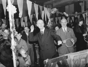 Xmas Prints: The Christmas Bazaar held at the Labour Club in Orpington, Kent. 1936