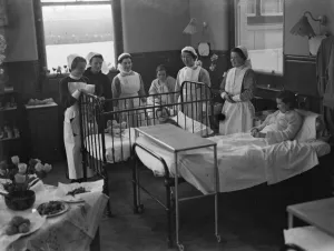 Christmas at the LIvingstone Hospital in Dartford, Kent. 1938