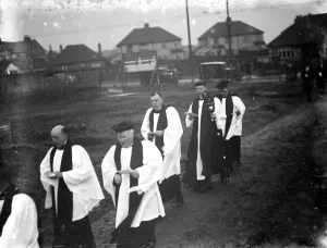 The church hall opening in Barnehurst, Kent, led by the Bishop of Rochester ( seen