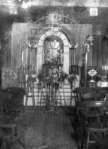 Chairs Prints: Church in a station. The interior of the church at Denmark Hill station, headquarters