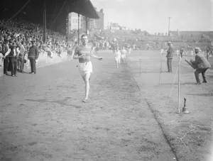 Civil service sports at Stamford Bridge A Elliot winning the members mile 13 June 1925