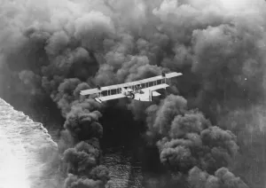 Navy Prints: A clipper of the clouds. A striking aerial picture of a US Naval seaplane balanced