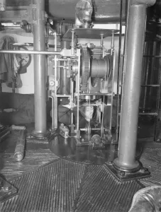 Lighthouse Prints: The clock work mechanism of the Dungeness lighthouse in Kent. 10 February 1939