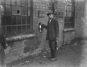 Miner Prints: The Coal Strike Miners handing in their lamps after coming up from the last shift