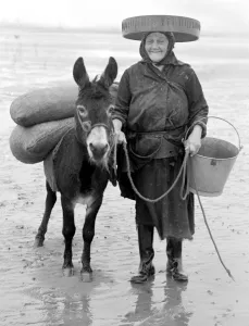 Beach Prints: One of the cockle ladies of Penclawdd South Wales Mrs Lizzie Davies had worked
