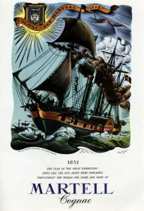 Alcohol Prints: Cognac advertisment - 1951 Advertising for Martell Cognac