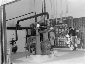 Machinery Prints: Cold storage plant. The engine room. 1937