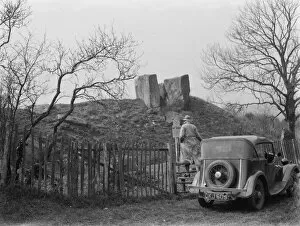 Fence Collection: The Coldrum Stone at Trottiscliffe, Kent. The site of a Neolithic burial chamber